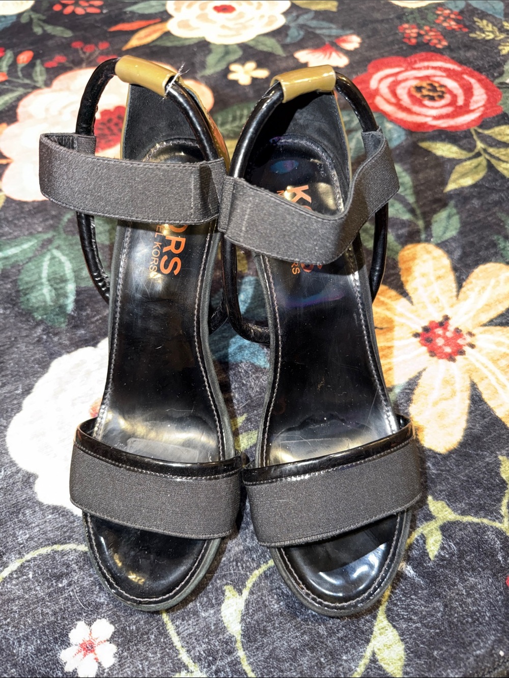 Michael Kors Black Open-Toe Ankle Strap Heels